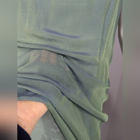 Hurricane Grace Silk Slip Dress Size 8 Green Purple Ombre 90s Minimalist Layered - Picture 8 of 10